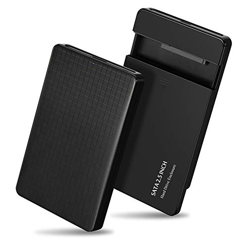 EasyULT Caja Externo para Disco Duro de 2.5" con Cable USB 3.0, Externo Carcasa para Disco Duro Soporte UASP SATA III HDD SSD de 2.5"-Negro