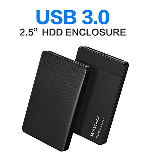 EasyULT Caja Externo para Disco Duro de 2.5" con Cable USB 3.0, Externo Carcasa para Disco Duro Soporte UASP SATA III HDD SSD de 2.5"-Negro