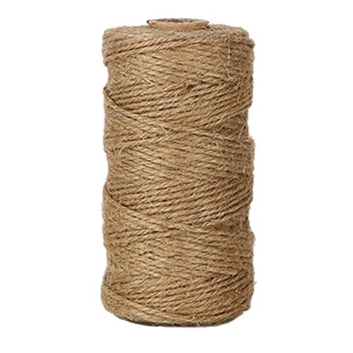 EDGEAM 328 pies/100m Natural Yute Cuerda Twine Cordel de Jute para la Etiqueta de la Caída, Tarjeta, Regalo, Manualidades Bricolaje, Jardín Trabajo (1PC)