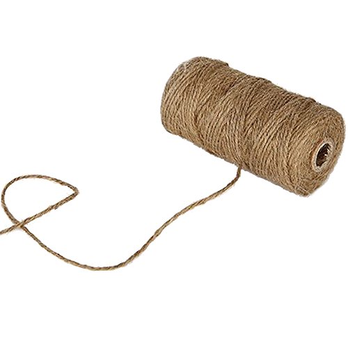 EDGEAM 328 pies/100m Natural Yute Cuerda Twine Cordel de Jute para la Etiqueta de la Caída, Tarjeta, Regalo, Manualidades Bricolaje, Jardín Trabajo (1PC)