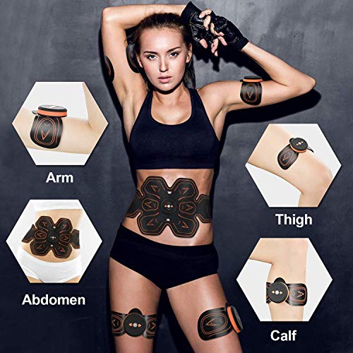 EGEYI Electroestimulador Muscular Abdominales Masajeador Eléctrico para Cinturón, Abdomen/Brazo/Piernas/Cintura Entrenador Muscular (Hombre/Mujer)