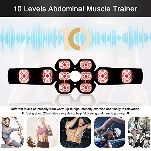 EGEYI Electroestimulador Muscular Abdominales Masajeador Eléctrico para Cinturón, Abdomen/Brazo/Piernas/Cintura Entrenador Muscular (Hombre/Mujer)