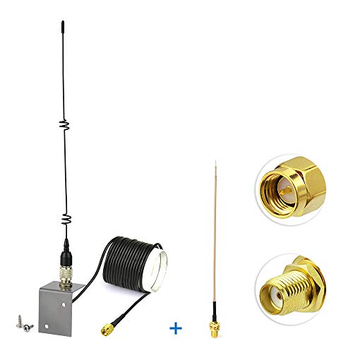 Eightwood 868MHz Antena 3G 4G Adaptador Macho SMA 5DBi (Cable de 3m + Base portátil) + Cable de tabique Hembra SMA RG178 15cm para Antena 3G 4G LTE gsm Router Antena inalámbrica WLAN