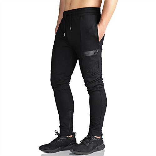 EK - Pantalones de chándal para hombre Negro Negro ( XL