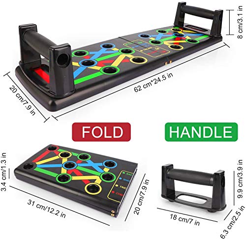 EKOOS 14 en 1 Tablero Push-Ups Board Sistema Portátil De Músculos Multiparte para El Hogar Equipo De Entrenamiento Físico Ejercicio Físico Plegable Equipo De Ejercicios Multifunción