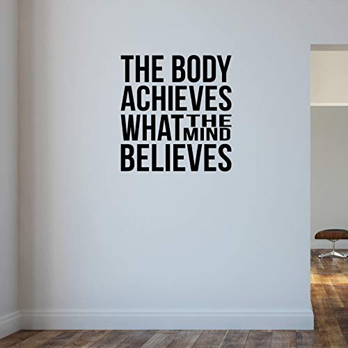 El cuerpo logra lo que la mente CREE... Bodybuilding Levantamiento de pesas para pared temática de motivación de gimnasio y fitness pesa rusa Crossfit Workout boxeo UFC MMA