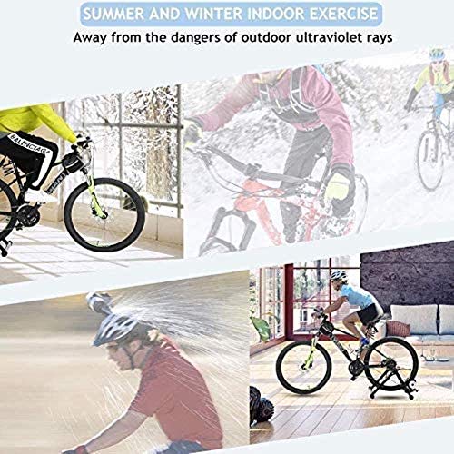 El ejercicio de bicicleta silenciosa resistencia a los líquidos de la bici del camino de MTB Bike Trainer Formación plegable cubierta de la competencia de fitness Rack, amarilla, Color: Negro