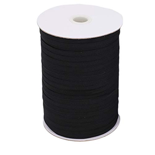 Elástico Banda,Elástico Cinta para Costura y Manualidades, Cinta de Goma,Rollo de Cordón Elástico,Carrete Elástico,Cuerda Elástica para Manualidades DIY Ropa Pretina (3MM Negro)