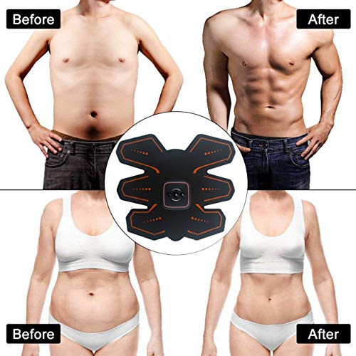 Eléctrica Estimulación Muscular, Entrenamiento Muscular Trainer Gimnasia Pasiva Electroestimulador Abdominal, Estimulador Muscular Ejercitar Abdomen/Brazo/Piernas/Cintura para Hombres y Mujeres