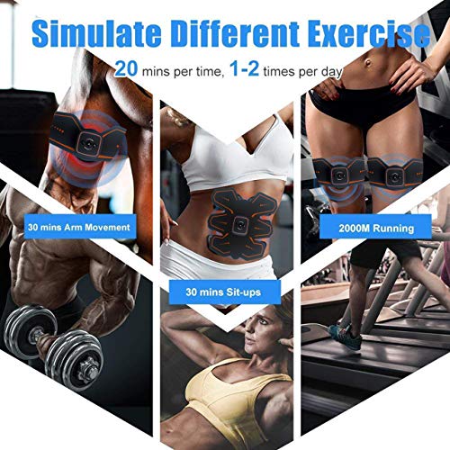 Eléctrica Estimulación Muscular, Entrenamiento Muscular Trainer Gimnasia Pasiva Electroestimulador Abdominal, Estimulador Muscular Ejercitar Abdomen/Brazo/Piernas/Cintura para Hombres y Mujeres