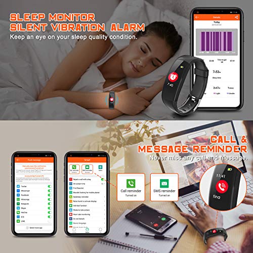 ELEGIANT Pulsera de Actividad Inteligente, Reloj Inteligente IP67 Deportivo 3D UI Hombre Mujer Niño Podómetro con GPS Monitor de Sueño Contador Notificación Whatsapps Facebook Llamadas Android iOS