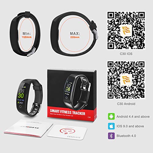 ELEGIANT Pulsera de Actividad Inteligente, Reloj Inteligente IP67 Deportivo 3D UI Hombre Mujer Niño Podómetro con GPS Monitor de Sueño Contador Notificación Whatsapps Facebook Llamadas Android iOS