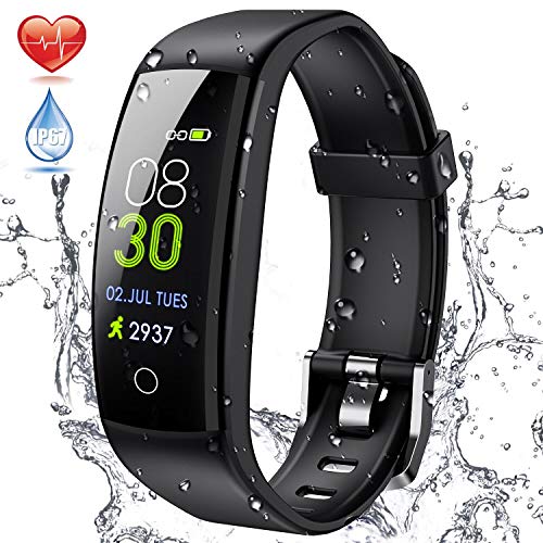 ELEGIANT Pulsera de Actividad Inteligente, Reloj Inteligente IP67 Deportivo 3D UI Hombre Mujer Niño Podómetro con GPS Monitor de Sueño Contador Notificación Whatsapps Facebook Llamadas Android iOS