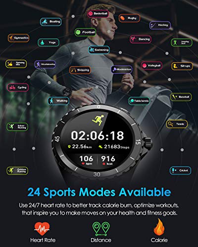 ELEGIANT SmartWatch, Reloj Inteligente IP68 con Pantalla Táctil de 1.3'', Pulsera Actividad Inteligente Hombre Mujer Niños para Deporte, Monitor de Actividades, Podómetro Cronómetros para iOS Android