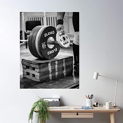 Eleiko Shrugs School Weights Old Loading Motivation Weightlifting Plates Training Hardcore White Barbell And Black Cleans Olympics I Impresionantes carteles para la decoración de la habitación impr