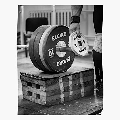 Eleiko Shrugs School Weights Old Loading Motivation Weightlifting Plates Training Hardcore White Barbell And Black Cleans Olympics I Impresionantes carteles para la decoración de la habitación impr