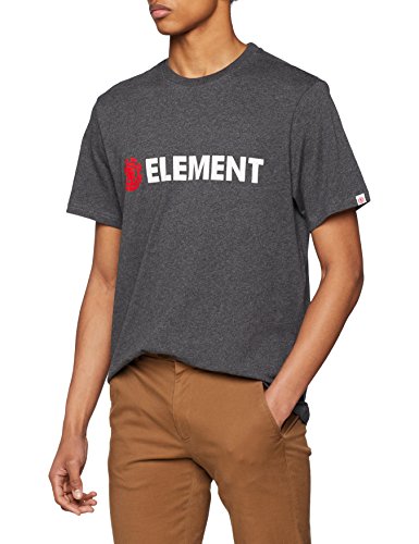 Element Blazin SS Camiseta, Hombre, Gris (Charcoal Heathe), M
