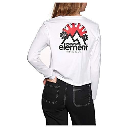 Element Rising Crop - Camiseta de manga larga para mujer Blanco blanco S