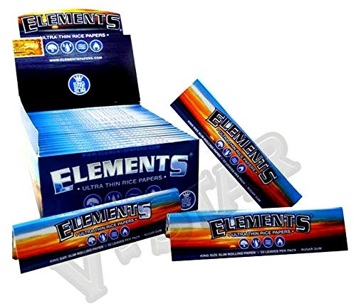 Element s Artesano Ultra Delgada de arroz Papeles de enrollar 1.25" Caja de 15 Paquetes Completa