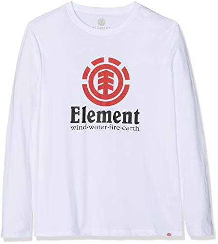 Element Vertical LS Tops de Manga Larga, Niños, Blanco (Optic White), 10