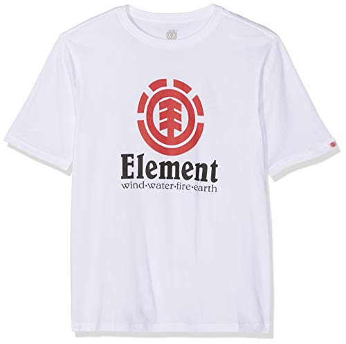 Element Vertical SS Boy Camiseta de Manga Corta, Niños, Blanco (Optic White), 14