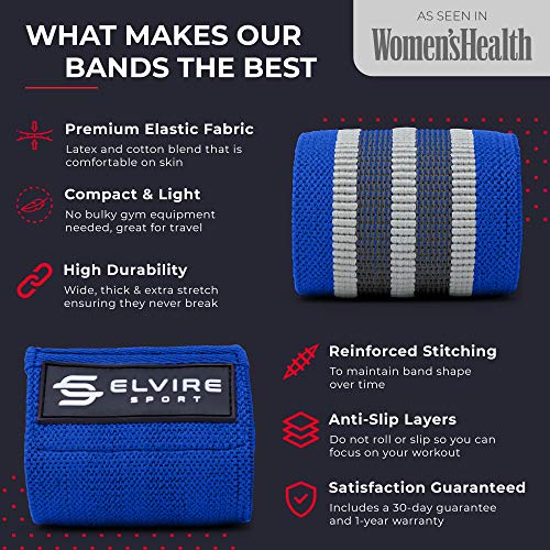 ELVIRE SPORT Bandas Elasticas Musculacion (Set de 3): Bandas de Resistencia de Tela para Fitness y Glúteos, Caderas, Piernas | Gomas para Yoga, Pilates, Crossfit, Fisioterapia | Hombres y Mujeres
