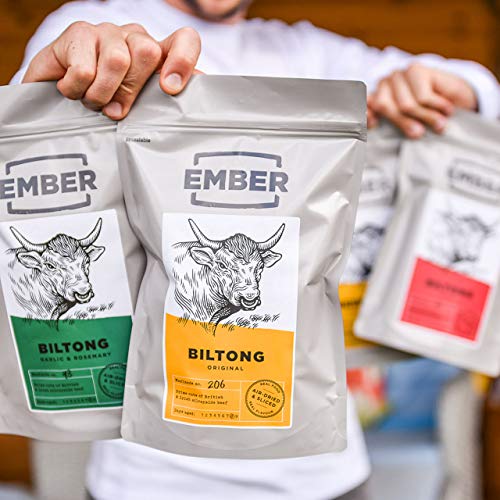 Ember Biltong - Beef Jerky - Cecina de Vaca - Aperitivo alto en Proteinas - Original (1x500g)