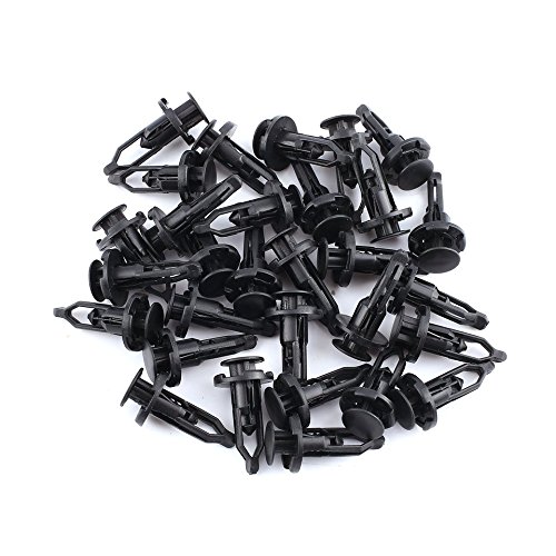 Emilyisky 30Pcs Universal 9mm Car Fender Clips de Parachoques Tornillos de expansión Remaches Sujetadores Negro