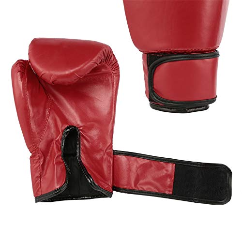 Emilyisky Guantes de Boxeo para Adultos Rojos y Negros Guantes de Saco de Arena Profesionales Guantes de Kickboxing Pugilismo Hombres Mujeres Entrenamiento Herramienta de Lucha Rojo