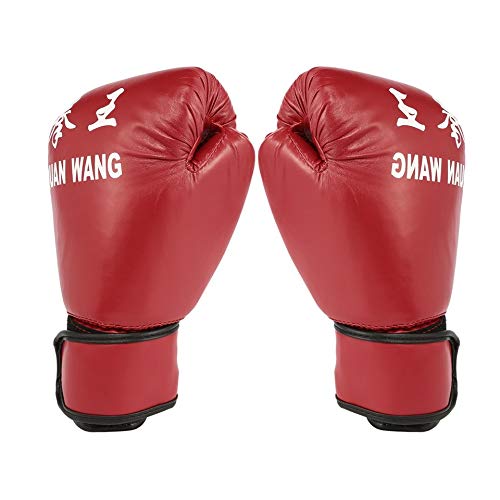 Emilyisky Guantes de Boxeo para Adultos Rojos y Negros Guantes de Saco de Arena Profesionales Guantes de Kickboxing Pugilismo Hombres Mujeres Entrenamiento Herramienta de Lucha Rojo