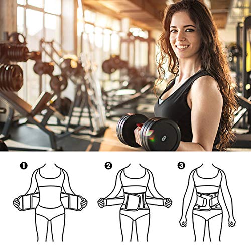 Emooqi Faja Reductora Mujer y Hombre, Cintura Entrenador Adelgazante Deporte de Neopreno, Faja Ajustable Cinturón Lumbar Abdomen Barriga Cintura para Sudar Ejercicio Fitness Sauna