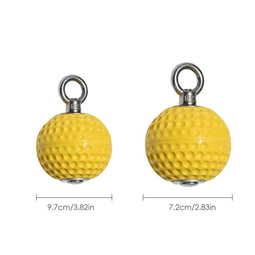 Empuñaduras de cannonball (par) – versátil mano y agarre entrenamiento de fuerza – ejercitador de mano y agarre fortalecedor – ideal para dominadas, mancuernas, pesas y pesas, -, 72 mm