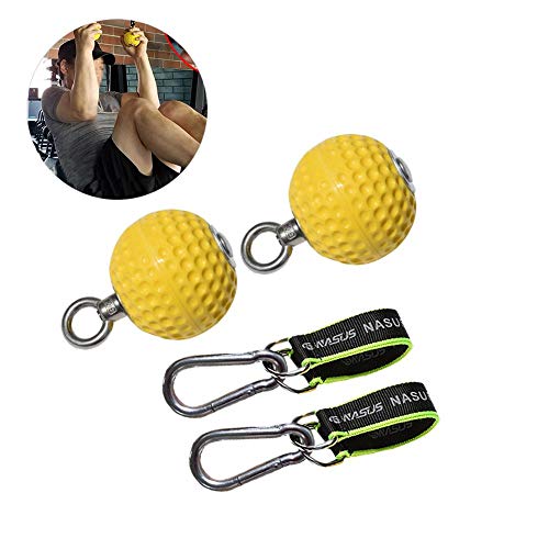 Empuñaduras de cannonball (par) – versátil mano y agarre entrenamiento de fuerza – ejercitador de mano y agarre fortalecedor – ideal para dominadas, mancuernas, pesas y pesas, -, 72 mm