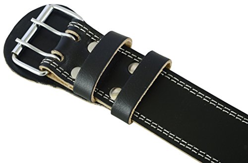 EMRAH Cinturón de Levantamiento de Pesas Pure Genuine Leather para Hombres y Mujeres - Ideal para Levantamiento de Pesas, Peso Muerto, Crossfit - Apoyo para la Espalda (Negro, Grande)
