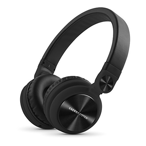 Energy Sistem Headphones DJ2 Black Mic (Auriculares Estilo DJ, Flip-Up Ear Cups, Removable Cable, Control Talk, Foldable)