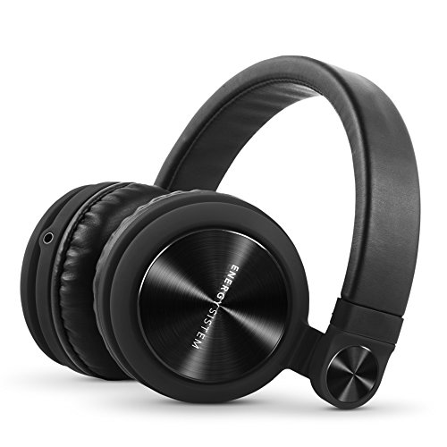 Energy Sistem Headphones DJ2 Black Mic (Auriculares Estilo DJ, Flip-Up Ear Cups, Removable Cable, Control Talk, Foldable)