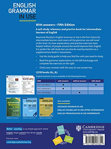 English Grammar in Use. Fifth Edition. Book with Answers.: A Self-Study Reference and Practice Book for Intermediate Learners of English