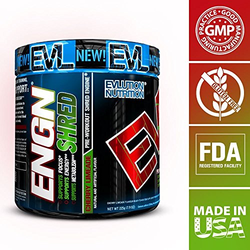 ENGN SHRED de Evlution Nutrition Polvo Quema Grasa Termogénico Para el Pre Entrenamiento, Energía, Pérdida de Peso, 30 Porciones (Jugo de Lima con Cereza)