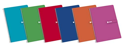 Enri 100430081 - Cuadernos Cuarto(A5), Paquete 5 unidades, Tapa Dura, 80 Hojas cuadrícula 4x4, Surtido aleatorio