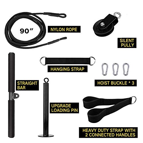 Entrenador de rodillo de muñeca del antebrazo, sistema de polea Fitness LAT, ejercitador Blaster de fuerza del brazo, ejercitador de extensión de tríceps para LAT Pull Down, máquina de cable de polea