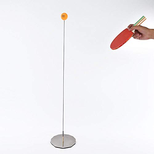 Entrenador de tenis de mesa, juego de tenis de mesa portátil con eje suave elástico Deportes de ocio Paleta de tenis de mesa con base de acero inoxidable grueso y 3 pelotas para jugar en interiores