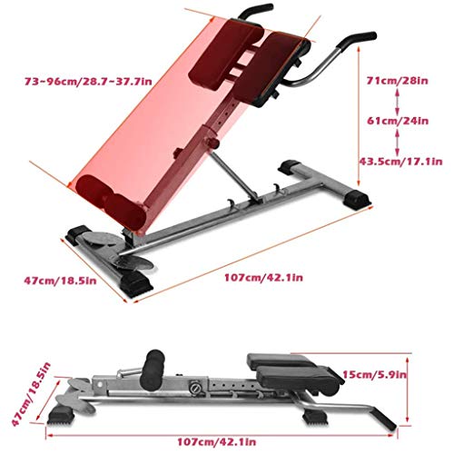 Entrenamiento de Espalda Abdominal Banco MáQuina Abdominales con Barra de InmersióN para El Hogar, Entrenador de HiperextensióN Plegable / Ajustable para Ejercicios de Espalda, Abdominales y GlúTeos