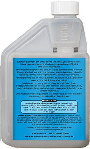 Envii Kit Fresh – Eliminador de Olores Probiótico Para Equipaciones Deportivas – Desodorante de Zapatos en Spray – Neutralizador & Limpiador de Olores – 500ml bottle of concentrate
