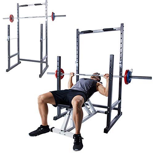 EnweLampi Multifuncional para Squat Rack,Acero Hogor Rack Squat,Hogar Musculacion Levantamiento Fitness Equipo,Inicio Ejercicios Accesorios