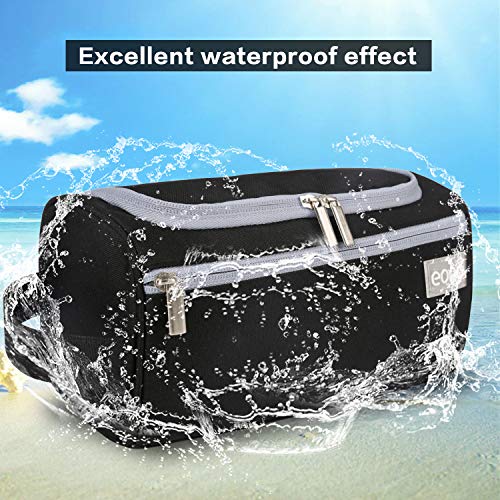 Eono by Amazon - Bolsas de Aseo Neceser Avion Unisexo Neceseres de Viaje Toiletry Bag Neceser Maquillaje con Gancho para Colgar Bolsa de Cosmético Impermeable Organizador de Viaje, Negro