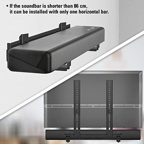 Eono by Amazon - Soporte de Barra de Sonido Universal para Barras con Orificios en la Parte Trasera o Inferior como Samsung LG Bose Sonos, Instalarse Encima o Debajo del TV; Soporte de Soundbar PL5425