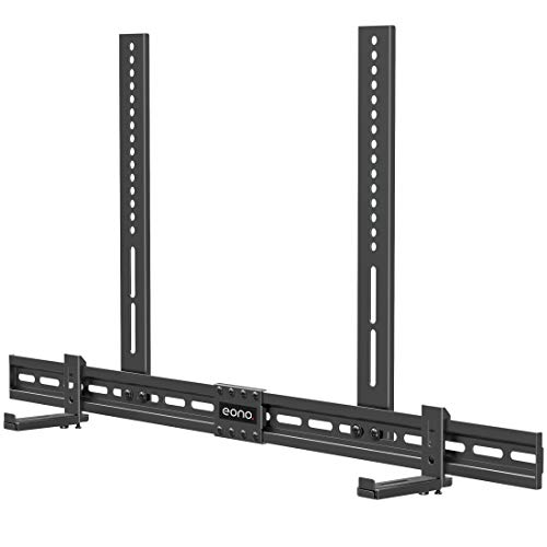 Eono by Amazon - Soporte de Barra de Sonido Universal para Barras con Orificios en la Parte Trasera o Inferior como Samsung LG Bose Sonos, Instalarse Encima o Debajo del TV; Soporte de Soundbar PL5425