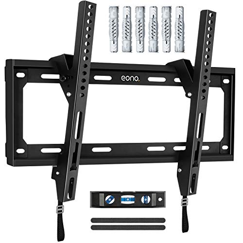 Eono by Amazon - Soporte TV Pared Inclinable, Soporte de Televisión para la Mayoría de los 26-55 Pulgadas LED, LCD, OLED y Plasma Televisores hasta VESA 400x400mm y 40kg, con Tacos Fischer, PL2268-MK