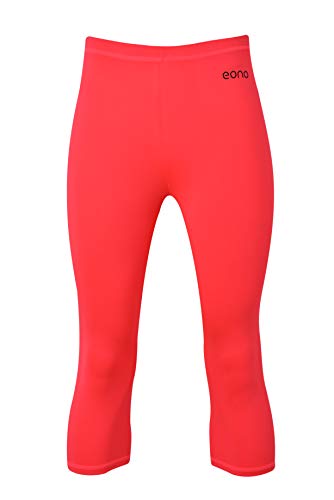 Eono Essentials - Mallas de yoga pirata elásticas para mujer con cintura media (rosa, L)