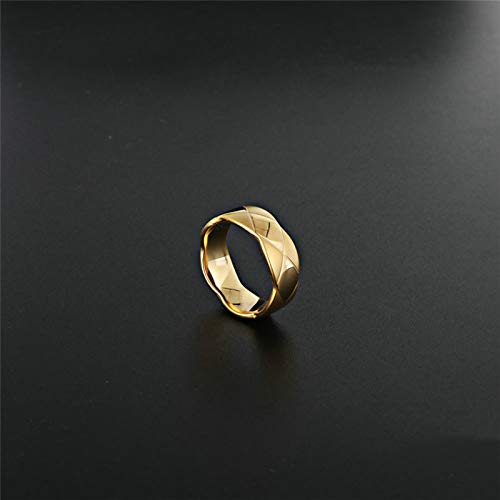 Epinki Acero Inoxidable Mujeres Anillos X Cruzar Anillos de Boda Elegante Anillo de Confianza Oro Talla 17